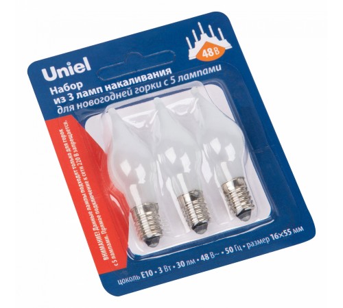 Набор из 3 ламп накаливания Uniel UL-00010988 IL-CW16