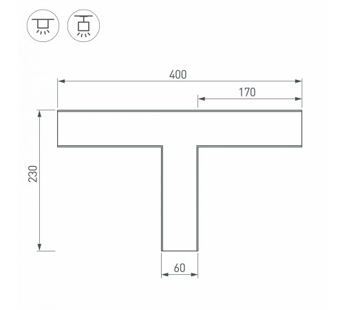 Соединитель угловой T-образный накладной Arlight 030142 S-LUX