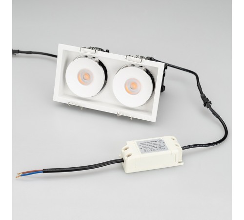 Встраиваемый светильник Arlight 028150 CL-SIMPLE-S148x80-2x9W Day4000 (WH, 45 deg)