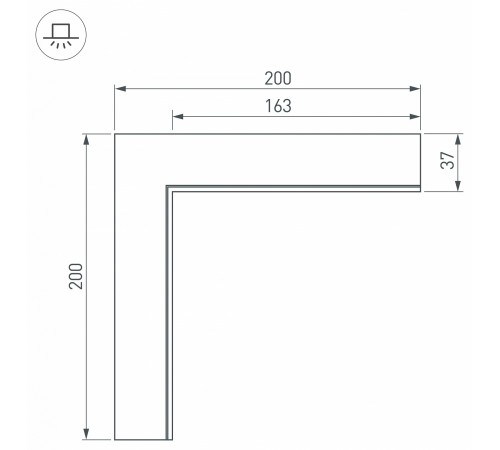 Соединитель угловой L-образный накладной Arlight 030095 S-LUX