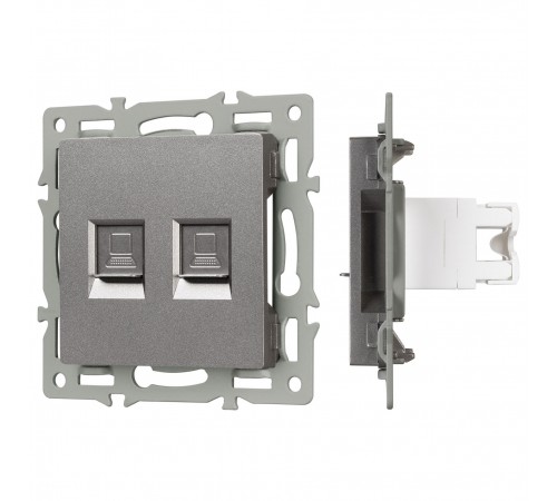 Розетка двойная RJ-12 и Ethernet RJ-45, без рамки Arlight 45338 SCT
