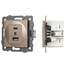 Механизм розетки 2хUSB type A и C Arlight 49841 SCT