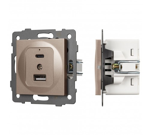 Механизм розетки 2хUSB type A и C Arlight 49841 SCT