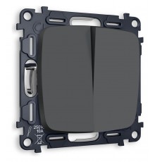 Выключатель проходной двухклавишный без рамки Ambrella Volt MO903020 Quant