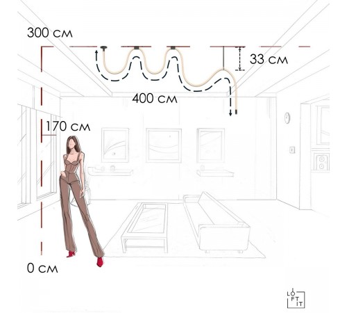 Подвесной светильник Loft it 10388B Black Thread