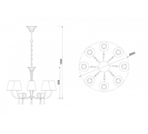 Подвесная люстра Mantra 6205 Paola