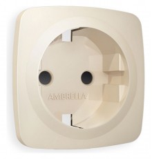 Накладка для розетки с заземлением и со шторками Ambrella Volt OP3270 Quant