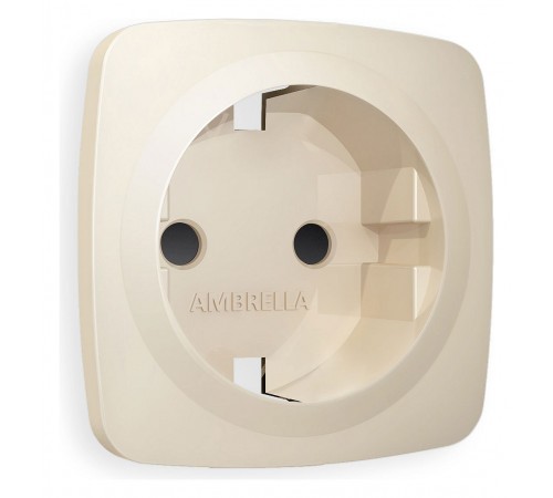 Накладка для розетки с заземлением и со шторками Ambrella Volt OP3270 Quant
