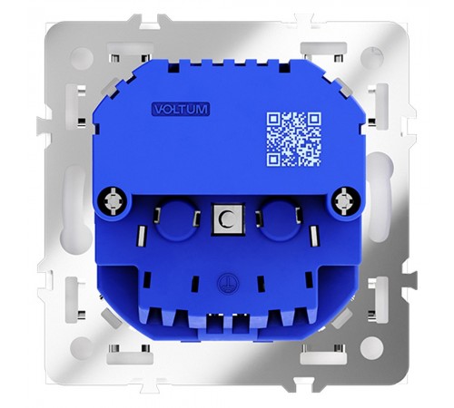 Розетка с заземлением и со шторкой и 2хUSB type A, без рамки Voltum VLS040402 S70