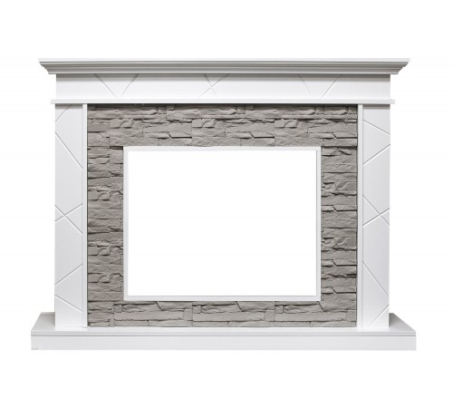 Каминокомплект Basel - Белый / Сланец серый с очагом Vision 23 EF LED 3D FX
