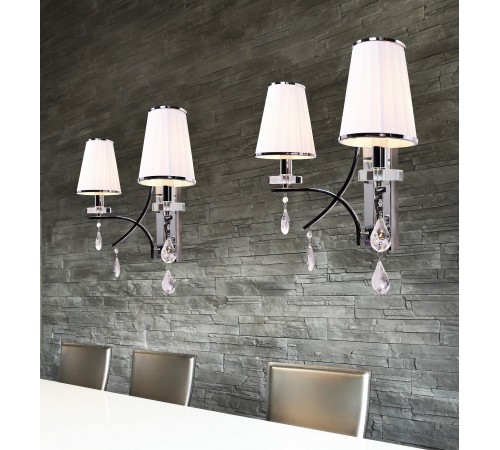 Бра LUMINA DECO LDW 66247-2 WT+CHR Glamour