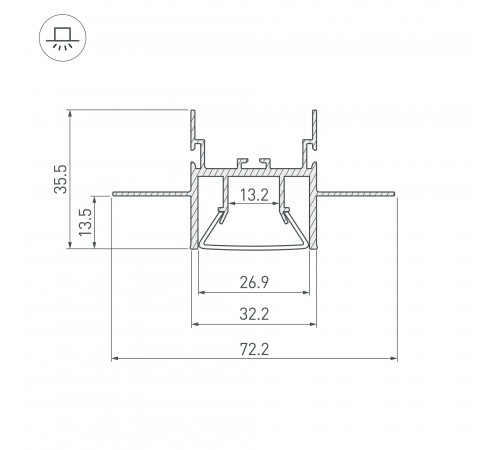 Профиль встраиваемый Arlight 23863 Foled-Ceil-Center