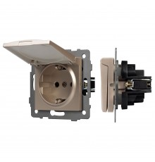 Розетка влагозащищенная с заземлением и со шторкой, без рамки с крышкой Arlight 49837 SCT