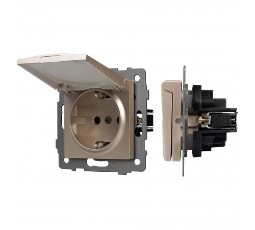 Розетка влагозащищенная с заземлением и со шторкой, без рамки с крышкой Arlight 49837 SCT