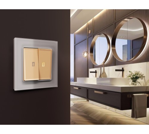 Клавиши для выключателя двухклавишного c подсветкой Ambrella Volt AP6040 Quant