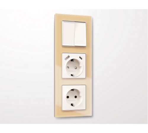 Рамка на 3 поста Ambrella Volt AF330603 Platos Стекло органическое