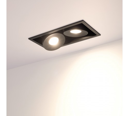 Встраиваемый светильник Arlight 028151 CL-SIMPLE-S148x80-2x9W Warm3000 (BK, 45 deg)