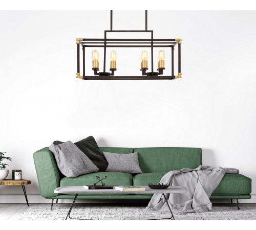 Подвесной светильник LUMINA DECO LDP 1140-8 BK+MD Waldorf