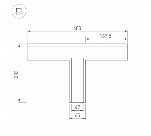 Соединитель угловой T-образный накладной Arlight 030128 S-LUX