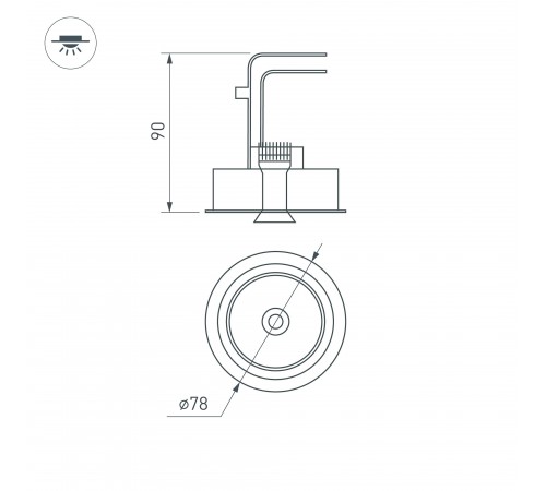 Встраиваемый светильник Arlight 026871 CL-SIMPLE-R78-9W Day4000 (BK, 45 deg)