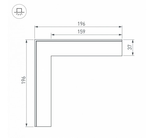 Соединитель угловой L-образный накладной Arlight 030096 S-LUX