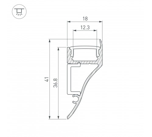 Профиль накладной Arlight 018828 ARH-CON-2000 ANOD