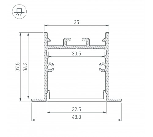 Профиль встраиваемый Arlight 039389 SL-LINIA