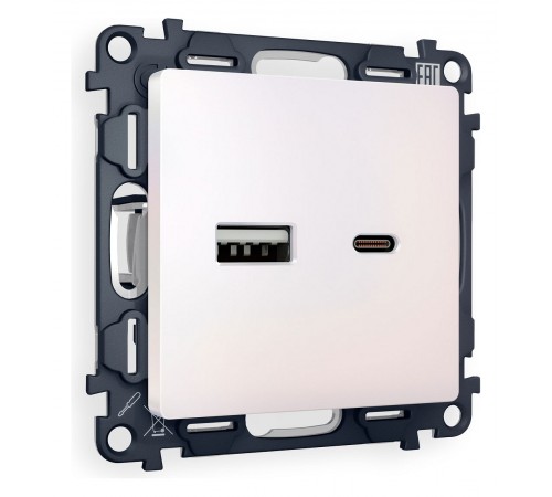 Розетка 2хUSB type A и C без рамки Ambrella Volt MA211010 Quant