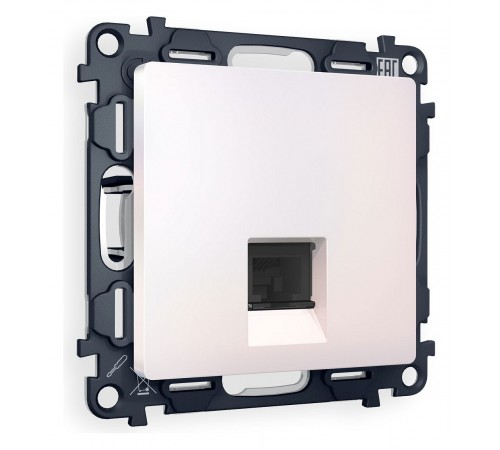 Розетка Ethernet RJ-45 и со шторками, без рамки Ambrella Volt MA212010 Quant