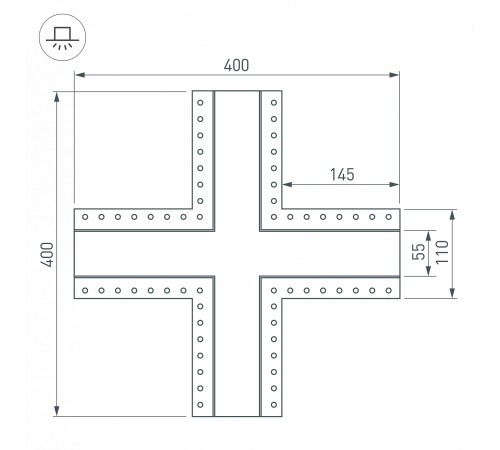 Соединитель угловой X-образный накладной Arlight 030134 S-LUX