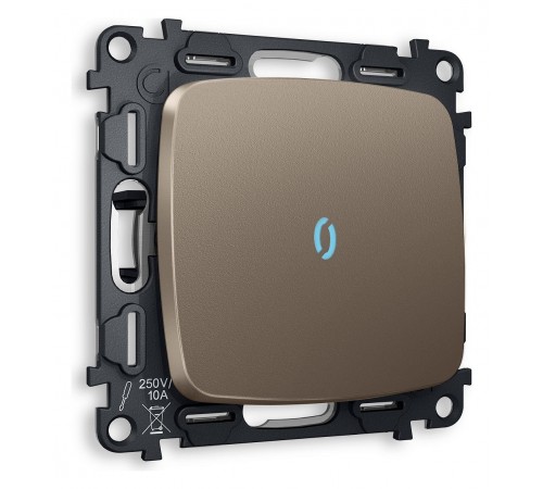 Выключатель одноклавишный с подсветкой без рамки Ambrella Volt MO632020 Quant