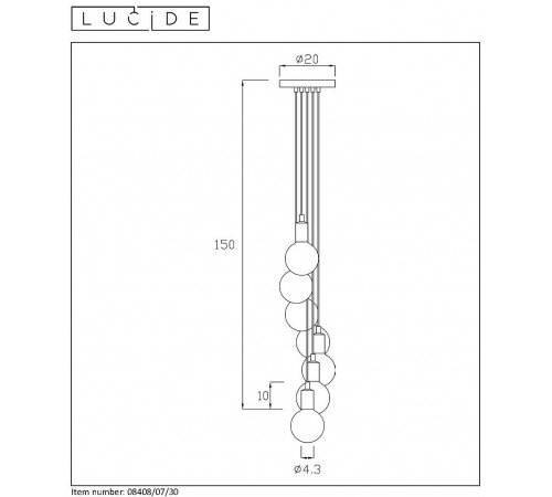 Подвесной светильник Lucide 08408/07/30 Fix Multiple