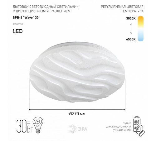 Накладной светильник Эра SPB-6-30-RC Wave Классик