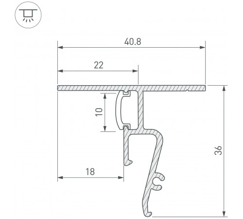 Профиль для контурной подсветки натяжного потолка Arlight 040703(1)