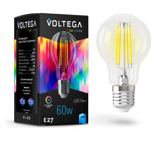 Лампа светодиодная Voltega 7155 General purpose bulb E27 7W High CRI