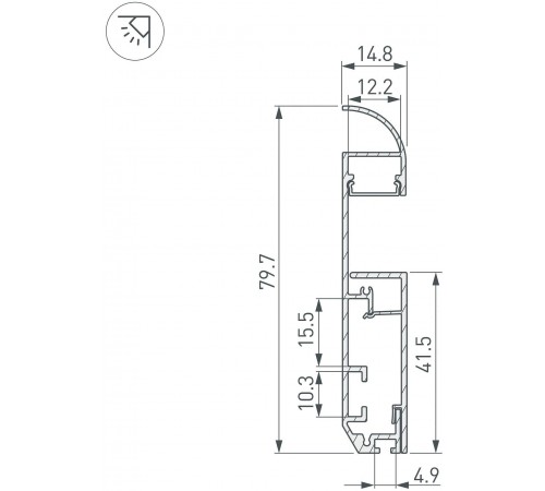 Профиль для плинтусов Arlight 045452 ARH-PLINTUS