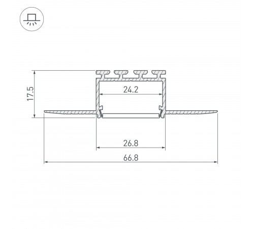 Профиль встраиваемый Arlight 23962 Pls-f-hide