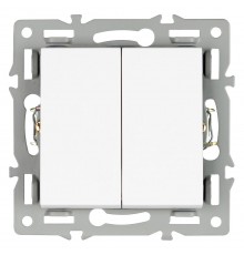Выключатель проходной двухклавишный без рамки Arlight 043727 SWT