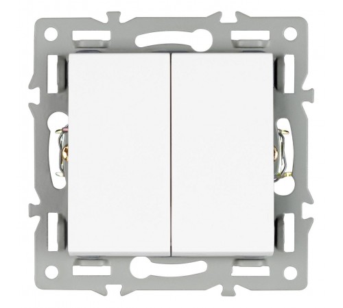 Выключатель проходной двухклавишный без рамки Arlight 043727 SWT