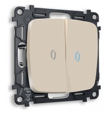 Выключатель проходной двухклавишный с подсветкой без рамки Ambrella Volt MO324040 Quant