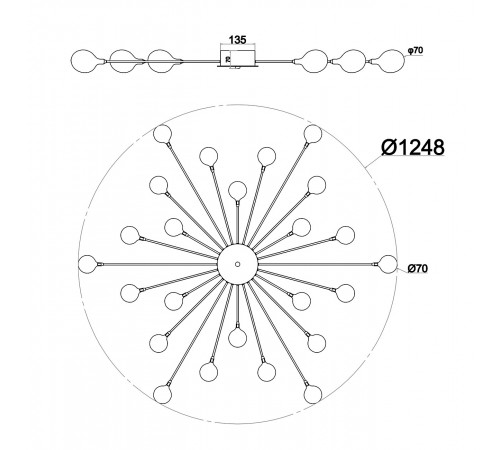 Потолочная люстра Escada 2109/16 Chrome Starfall