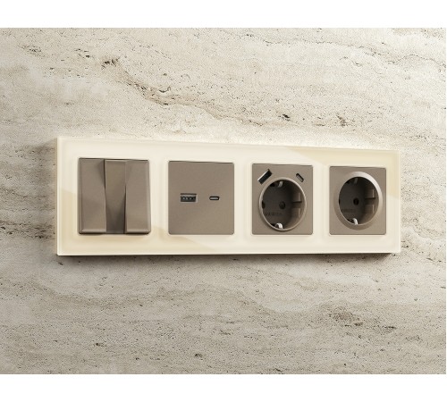 Накладка для розетки type A и C Ambrella Volt AP6410 Quant