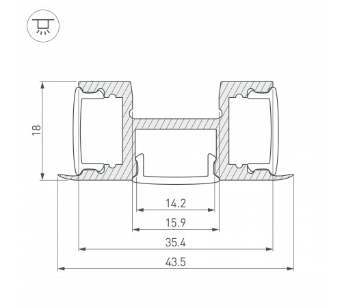 Профиль накладной тройной Arlight 018829 ARH-TRI-D-2000 ANOD
