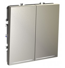 Выключатель проходной двухклавишный с подсветкой без рамки Voltum VLS020404 S70