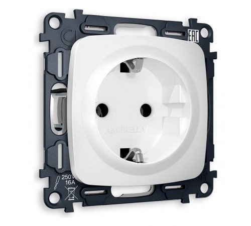 Розетка с заземлением, без рамки Ambrella Volt MO126010 Quant