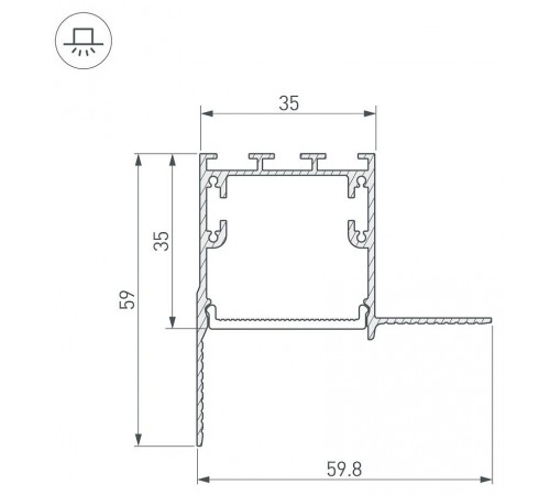 Соединитель угловой L-образный накладной Arlight 030101 S-LUX