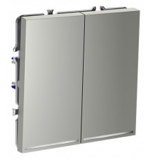 Выключатель проходной двухклавишный с подсветкой без рамки Voltum VLS020405 S70