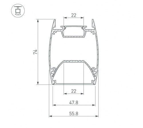 Профиль подвесной Arlight 036345 ARH-LINE