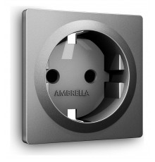 Накладка для розетки с заземлением и со шторками Ambrella Volt AP6570 Quant