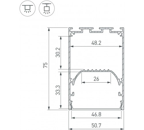 Профиль накладной Arlight 041646 SL-LINE